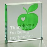 Give a special thank you that will always be remembered with this adorable apple for the teacher! Size: 3x3x0.7 inches Award-winning brand is contemporary and chic, colorful and funky, expressive and thoughtful. These perfectly polished glass keepsakes are presented in a luxurious white gift box and have become the perfect gift that people love to give and to receive.