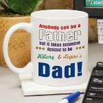 Personalized Dad Coffee Mug - Custom Coffee Mug for Father Give your Dad, Father or Grandfather a personalized coffee mug he would be proud to use every day. Be sure to list all of the kids or grandkids on this unique coffee mug. Our Personalized Dad Coffee Mug is Dishwasher safe and holds 11 oz. Includes FREE Personalization! Personalize your Dad Coffee Mug with up to 30 names. 
