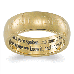 The perfect way to remember a loved one, this engraved Stainless Steel Gold IP plate speaks for itself. "No farewell words were spoken. No time to say goodbye. You were gone before we knew it, and only God knows why," is inscribed inside the rounded 7mm band.