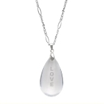Let this inspirational word be crystal clear with our Crystal Love Necklaces crafted of rhodium and crystal. Each letter is etched on the crystal teardrop shape. Lobster claw closure - adjustable to 30”. 