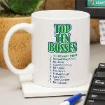 Celebrate bossses day on October 16.Give your boss the perfect mug to have his or her morning coffee. Celebrate a special boss for Bosses Day, a birthday or other special office event with our Top Ten Bosses mug and let them know they are Number 1. 