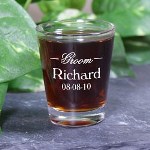 Perfect engraved gifts for the entire Wedding party. Honor each member of your bridal party with their very own Personalized Shot Glass made especially for your wedding day. Everyone from your lovely Maid of Honor and handsome Best Man plus your entire group of Bridesmaids and Groomsmen will be enjoying shots all evening. Our Engraved Shot Glasses are great personalized keepsakes which they can use with family & friends. 