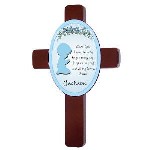 Accent your sons room with his very own Personalized Boys Prayer Wall Cross. This handsome, personalized gift is sure to look great in his room while reminding him to say his evening prayers. Personalized Religious Keepsakes make thoughtful personalized gifts for Baptisms, First Communion or Birthdays.