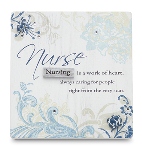 Our self standing nurse plaque is a wonderful reminder that Nursing is a work of heart, always caring for people right from the very start. The gift plaque makes a thoughtful gift idea for a nurse graduation gift, appreciation gift, holiday, birthday or to say thank you to a special nurse.