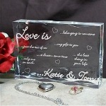 Make Valentine’s Day memorable with our Love Is Engraved Keepsake Block. This elegant clear block displays everything that defines your love and creates a heartwarming personalized gift. Love Keepsakes also make extraordinary gifts for Weddings, Anniversaries, Sweetest Day or just because.