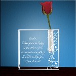 Add a romantic rose to this optic crystal bud vase to create a unique and special gift. Add a romantic message to create a romantic one of a kind gift that will be cherished forever. Bud vase measures 4" x 4" x 1". Or use as a special keepsake gift idea to someone special and write your own message. 