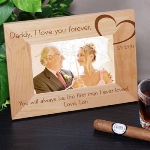 Let your dad know that he is the first man you ever looked up to and that he will always hold a special place in your heart. Personalize this frame with a short message at the bottom of the frame and a special date.