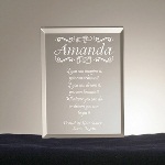 Congratulate a special graduate with a gift that will last a lifetime when you honor him/her with our Congratulatory Graduation Gift Plaque with Poetry Inscription. This 7" x 4 1/2" selection features a specially created poem just for the graduate to show how proud you are of his/her accomplishment and to offer your heartfelt well wishes. Makes this gift a truly inspirational one when you add personalization of the graduates name in quality laser engraving. If you can imagine it, you can achieve it. If you can dream it, you can become it. Whatever you can do, or dream you can begin it.