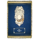 Let your favorite police officer know how important he or she is with this unique police cotton throw. This 46" by 60" blanket is made of 100 percent cotton, and makes an ideal gift for law enforcement officers. These blue and gold throws can be customized with the rank, recipients name, and recipients badge number, which makes for a commemorative and personal law enforcement gift idea.