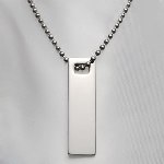 This Stainless Steel Dog Tag Pendant can be engraved with 3 lines of text. Text will be landscape. This 2.4mm 20" bead chain works well with many of our stainless steel dog tags and pendants. Comes with connector. And, can be cut if you prefer a shorter length. Shiny finish.