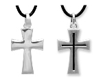 The perfect symbol of his faith and devotion, our classic cross pendant will bring him strength for years to come. Beautifully crafted of lead-free pewter, it hangs on a sturdy 22”L black cord. Pendant measures 1 1/2”L.