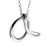 Tiffany Style Initial Pendant with Sterling Necklace. Makes a special and meaningful gift idea for graduation, Mothers Day, a milestone birthday gift. We have images of other letters. Please contact us if you wish to see the exact image of the letter you would like to purchase.