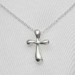 This beautiful Tiffany style necklace is the perfect gift idea for any religious event. Choose between a 16, 18, 20,22 chain length. Great for baptism gifts, communion gifts, godchild gifts, graduation gifts, Mothers Day Gifts, confirmation gifts.
