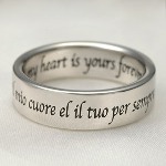 My heart is yours forever, is engraved in English on the inside and in Italian on the outside. What a special way to tell him or her how much you love them! Place it in an engravable gift box to make it even more special. 