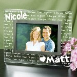 Show how much you love them in four different languages on our Personalized I Love You Glass Picture Frame. Say I love you in English, Spanish, French and Italian. This personalized picture frame makes a great gift for Weddings, Valentines Day or any Special Occasion. 