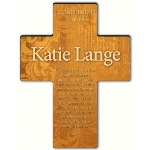 Celebrate God’s grace with this elegant gold-toned personalized cross, decorated with flowers and swirls. A lovely addition to any room, our Gardens of Grace personalized cross includes the name of the recipient, printed on a long-lasting composite material. Stand included. Cross measures 6 3/4" x 5 1/8" x 1/4". Stand measures 1 3/4" in diameter and stands 3/4" tall. Select prayer and personalize with a name of up to 20 characters, an event of up to 15 characters and date (MM-DD-YY format).