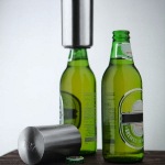 Tired of struggling with those stubborn bottle caps? The handy personalized Leonardo deCapper is our modern version of the classic bottle opener, removing cap with just one easy push. Great for the home bar, summer picnics or tailgating. The brushed silver finished deCapper measures 3 3/8" x 2". 