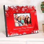 Deck the halls with this beautiful personalized Holiday Surprises picture frame, a great gift for anyone on your list. Our whimsical yet sturdy picture frame looks great on the mantel, the piano, or anywhere you want to show them off! This full color design features a special "Happy Holidays" message and provides plenty of room for names or a short personal sentiment. Frame measures 8" x 10" and holds a 4" x 6" photo. 