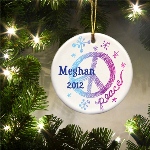 Let the younger generation make a holiday statement with these charming and meaningful personalized ornaments. Sturdy and colorful, each features an endearing holiday symbol and plenty of room for a name and date. Great gifts for the special young people on your list! Ornaments measure 3" in diameter and are ready for hanging with a gold metallic cord. Personalize with childs name of up to 12 characters and holiday year.