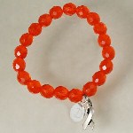 This irresistible accessory features an array of orange glass beads and a dangling silver awareness ribbon charm. Measuring 8” to fit most wrists. Each Engraved Charm Bracelet for MS includes FREE Engraving! We will Engrave the Charm with any initial.(ie.D) 