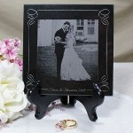 Engrave this memorable moment between you and your significant other in your heart forever with our lovely Engraved Wedding Photo Marble Keepsake. This stunning wedding gift looks remarkable featuring the two of your engraved with laser precision on this high polished black marble keepsake. Your Personalized Photo Marble Keepsake features a polished front, black marble stone measuring 6" x 6" and a 1/4" thick. Upload your favorite high-quality digital photo below. Dont send any photos in the mail, we accept only digital photos. Includes FREE Engraving. Engrave your Digital Wedding Photo Keepsake with any one line message, digital photo and photo description. ( ie. Chris & Shannon 2010 / Wedding.jpg / our wedding photo )