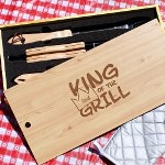 Fire up the grill and get ready to create a masterful meal for everyone with your own Personalized Barbecue Grill Set. This handsome grill set includes all the necessary utensils to make your next backyard party the perfect event family and friends will talk about all summer long.