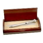 This handsome Doctors Ballpoint Pen with Caduceus Clip comes in a beautiful rosewood presentation box, and features a silver engraving plate that can be personalized with the recipients name or a special message. This pen makes a great thank-you gift for a caring doctor, or wonderful graduation gift for med students. The rosewood box measures 6 7/8” x 3 ¼” x 1 3/16”.