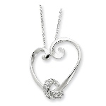 Share a LoveKnot neckalce while celebrating a special occasion or celebration. Share your thoughts, your love, your heart. Sterling Silver & CZ Loveknots 18in Heart Necklace 