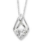From the moment she smiled at you, she had you wrapped around your heart. Give her a gift of special meaning. Our sterling silver, cz necklace is 18" and makes a meaningful gift idea for special occasions, holidays and celebrations...or just because.