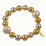 Get into the holiday spirit with our Silver and Gold gift bracelet. The bracelet makes a wonderful gift for anyone on your shopping list as it is a fun fashion piece with trendy style. Enjoy it after the holidays too. 