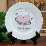 Create a lovely accent piece to your home with this Personalized Wedding Announcement Ceramic Plate. This romantic Marriage Announcement Plate creates a perfect reminder of the love you feel for each other year after year. Make it a wonderful keepsake from your wedding day that will be cherished forever.