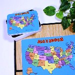 Your child will have fun learning their geography and Capitals of all 50 US States when you give this useful Personalized United States Tin. Each Personalized Tin is great for holding special trinkets and keepsakes that your child can keep safe and in one place. Our Personalized USA Tin makes an excellent gift idea for your boy or girl on their birthday or any special occasion. 