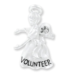 Say thank you and show your appreciation to a special volunteer you know. Our Volunteer Gift Angel pin is the perfect way to acknowledge a special someone. Gift Box Silver toned with crystal stone