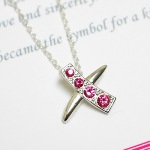 Before people learned to read and write a symbolic "X" was used as a signature. It was kissed as a sign of love and sincerity. The "X" then became the symbol of a kiss. Send wishes of love and kisses to someone special. Whether for a birthday, anniversary or other special occasion, our Kiss Necklace is accented with genuine Austrian crystal stones.