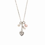 Encourage faithfulness and love with our rhodium necklaces with charms and freshwater pearls. Necklaces - lobster claw closure 15" with 1" extender. 