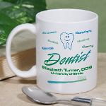 Brighten your morning, noon or night with our stylish Personalized Dentist Coffee Mug. This bright & cheery Personalized Mug is sure to look great at the office or at home. Our Personalized Dentist Coffee Mugs make affordable Personalized Gift a recent Dental School Graduate can enjoy day after day.