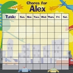  Chore Charts make doing chores more fun for kids! Each chart is 11.5"w x 11"h, made out of durable plastic with a dry erase finish, includes one dry erase pen, velcro and magnet tape for hanging.