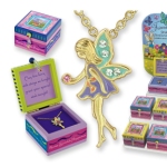 Friendship Fairies Sparkling Fairy Pendant In Keepsake Box * Genuine European Crystals * Layered In 18 Kt. Gold * 2 Sparkling Styles * Unique Hand-Painted Keepsake Box * Remove Pendant Pad To Reveal Velvet Box Lining 