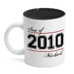 Looking for a thoughtful gift for your grad? Get them a wonderful gift to help them remember the year they made a giant leap into the next phase in their life. This Personalized coffee mug is a top performer that is sure to be the go-to shirt for your graduate. They will love using it because it is a conversation starter. This white mug features a black interior, and is made of a hardcoated ceramic. The mug holds 11 ounces, and will make a handsome addition to any kitchen.