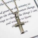 Celebrate a special occasion or celebration with our Serenity Prayer Pewter Cross Necklace. A Cross for Him. Great for confirmation gifts, graduation gifts or other special celebrations.