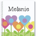 Personalized Notebooks are the perfect back to school staple with a sturdy laminated cover, 50 sheets and white plastic spiral binding. Great for kids and teens for valentines day, birthday gifts, special occasion gifts.
