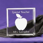 Let that special teacher in your life know how appreciated they are. Personalize with their name to make it a truly special gift. These adorable keepsake blocks come with a velvet pouch to keep them dust free. Blocks measure 2 1/2" x 2 1/2" and are 1" thick, so they can stand on their own. Personalization Information: Personalize this gift with the recipients name. 