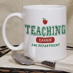 Give your favorite teacher the best teacher gifts this school year by presenting this Custom Printed Teacher Coffee Mug. Our Custom Printed Teacher Mug is Dishwasher safe and holds 11 oz. Includes FREE Personalization! Custom print your Teacher Coffee Mug with any name.