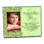 Send a gift of love and meaning to Mom this Mothers Day. A truly personal Mother’s Day gift is one that is in your own words so what better way to memorialize it than with a photo frame that also lets you write a personal message? This charming and decorative glossy green wood 8” x 10” frame will hold a 4” x 6” photograph of her child and be a constant reminder of the love that they share.